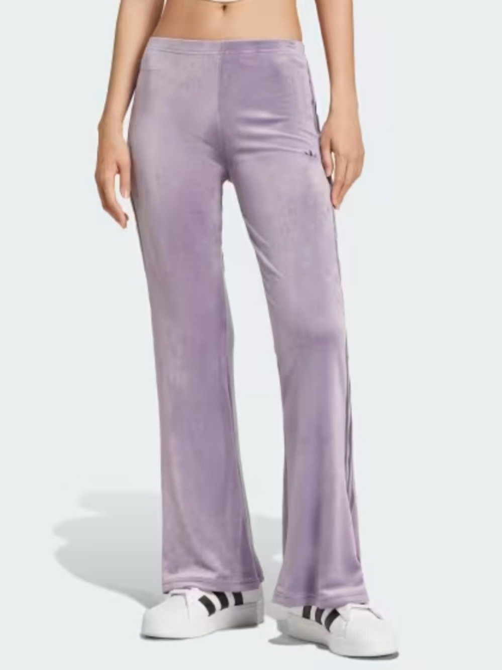 Adidas Originals Lilac Velvet Flare Pants Large